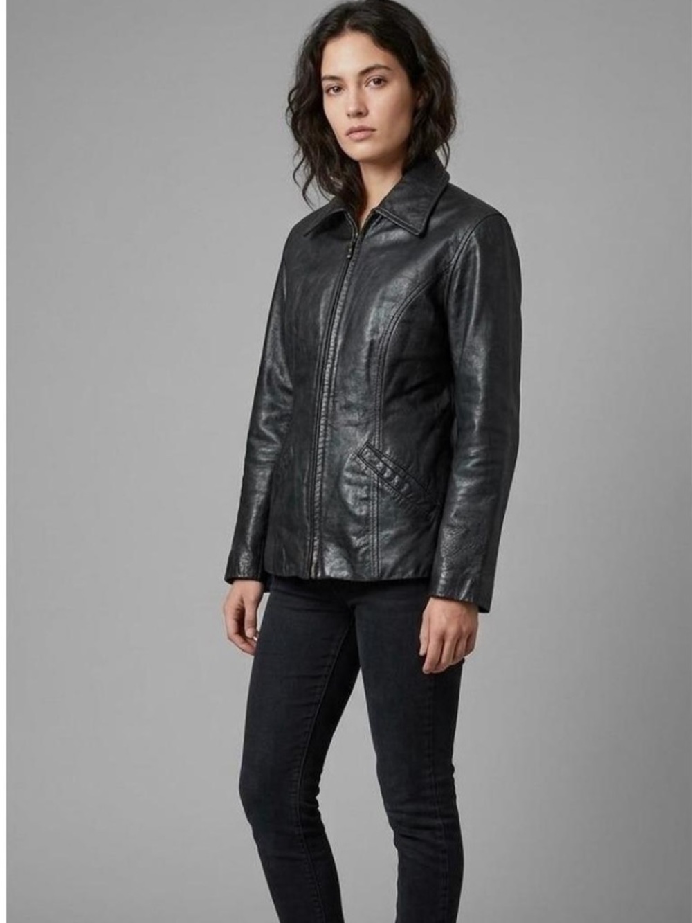 Wilson Black Leather Zip-Front Women's Jacket with 3M Thisulate Ultra Insulation